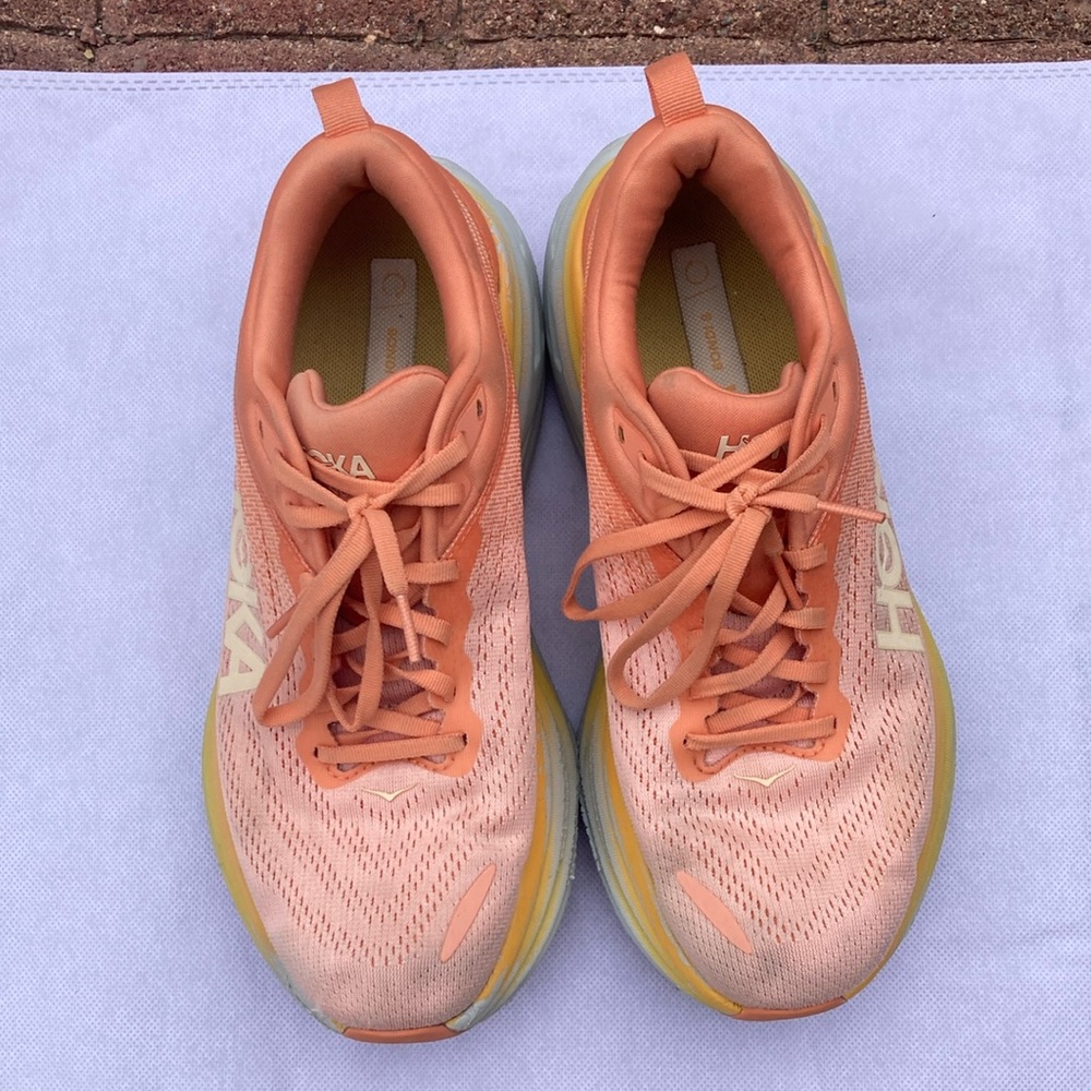 Hoka Bondi 8 Orange Sneakers Modern Athletic Comfort